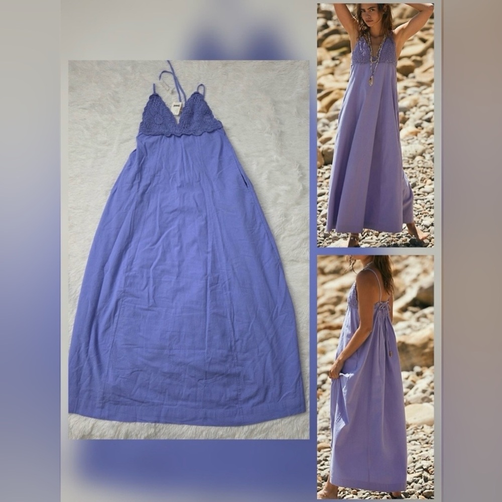 SOLD!! Free People Lovey Maxi Dress in periwinkle NWT size S - Picture 3 of 12